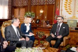 Image du Maroc Professionnelle de  Sa Majesté le Roi Mohammed VI a reçu en audience, vendredi (25/01/19), le ministre des Affaires étrangères de la Fédération de Russie, Monsieur Serguei Lavrov, qui effectue une visite officielle au Maroc, dans le cadre du renforcement des relations entre le Royaume du Maroc et la Fédération de Russie à Rabat, le 25 Janvier 2019 (Photo/ SPPR) via Jalilbounhar.com 